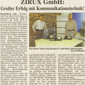 Zirux GmbH: Großer Erfolg mit Kommunikationstechnik!